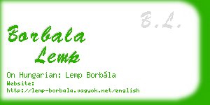 borbala lemp business card